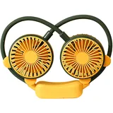 Wiederaufladbarer Tragbarer Nackenventilator Mit Usb-anschluss, Freihändiger Anhängerventilator Für Büro Und Reisen, Grüne Farbe.