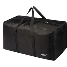 weery Reisetasche, 96L Groß Wasserdicht Reisetaschen, Leichte Faltbare Duffel Taschen für Weekender Herren Damen, Schwarz