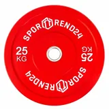 Sporttrend 24 Hantelscheiben Bumper Plate 25kg Gewichtsscheibe, Aufnahme rot