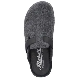 Rieker Pantoffel mit Klettriemchen Gr. 41, grau Herren Schuhe Stoffschuhe