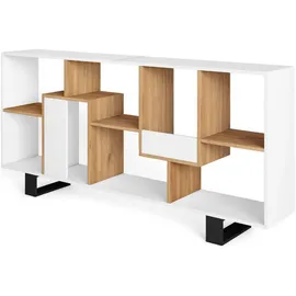 SKRAUT HOME Bücherregal 67 x 31 x 174 cm Weiß/Eiche
