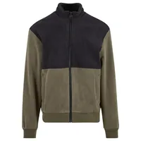 URBAN CLASSICS Colour Block Polar Fleece Übergangsjacke in olive),