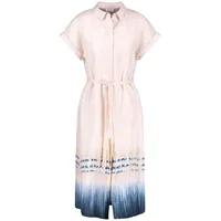 GERRY WEBER A-Linien-Kleid Leinenkleid mit Taillenband blau|lila 38