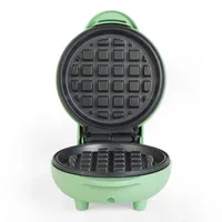Giles & Posner Mini-Waffeleisen – Antihaftbeschichtete Waffelmaschine, Für Belgische & Amerikanische Waffeln, Süße/Herzhafte Snacks Desserts, Kompakt, 11,5 cm Runde Backplatte, Pastellgrün