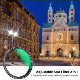 luxuskollektion 49mm Nano K-Serie Variabler Sternfilter 4 Punkte 8 Punkte