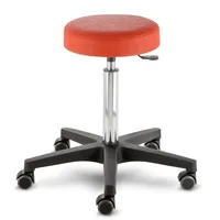 Prova Nova GmbH Rollhocker Comfort 4400, Sitzhöhe ca. 54-73 cm, Rundsitz Ø 33 cm, Rollen/Bodengleiter:weiche Radbandage, Polsterdekor:Dekor Feuer