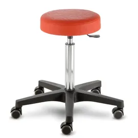 Prova Nova GmbH Rollhocker Comfort 4400, Sitzhöhe ca. 54-73 cm, Rundsitz Ø 33 cm, Rollen/Bodengleiter:weiche Radbandage, Polsterdekor:Dekor Feuer