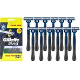 Gillette Nassrasierer Blue3 Smooth Einwegrasierer 12 Stück