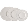 Manufacture Rock blanc Teller-Set, 6 tlg., Geschirr Set für 2 Personen, Premium Porzellan, Weiß