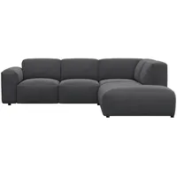 Ecksofa FLEXLUX "Lucera, super Sitzkomfort durch Kaltschaum im Sitz, L-Form" Sofas Gr. B/H/T: 256cm x 73cm x 231cm, Chenille, Chaiselongue links, grau (dervit grey) modern & anschmiegsam, Designsofa, modernes skandinavisches Design