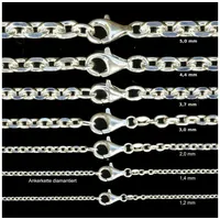 HOPLO Panzerkette Silberkette Ankerkette diamantiert 55cm - Breite 3,7mm - 925 Silber, Made in Germany silberfarben 55 cm Unisex