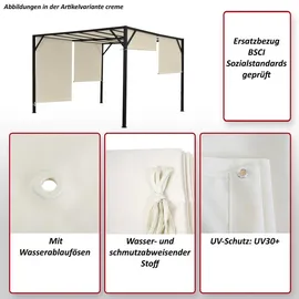 MCW Ersatzbezug für Pergola Pavillon Beja 3x3m ~ bordeaux-rot