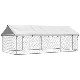 vidaXL Hundezwinger 400 x 200 x 150 cm Stahl Silber