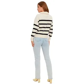 Vero Moda Saba Stripe Halbzippullover Birch / Stripes Black L