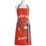COUCKE Kochschürze Vache Qui Rit Retro Rouge, (1-tlg., 1-teilig), Küchenschürze Nackenband ca.76x85cm Baumwolle bunt