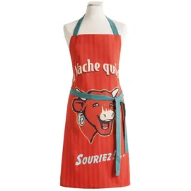COUCKE Kochschürze Vache Qui Rit Retro Rouge, (1-tlg., 1-teilig), Küchenschürze Nackenband ca.76x85cm Baumwolle bunt