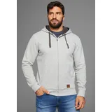 MAN'S WORLD Kapuzensweatjacke Herren grau-melange 5XL