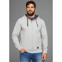 MAN'S WORLD Kapuzensweatjacke Herren grau-melange 5XL