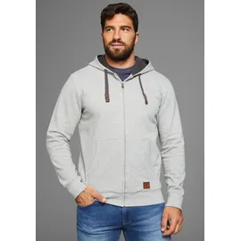 MAN'S WORLD Kapuzensweatjacke Herren grau-melange 5XL