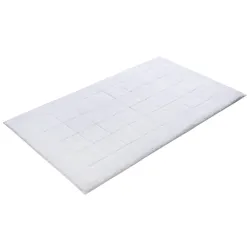 Badematte VOSSEN "Exclusive" Gr. 2, weiß, H:20mm, Baumwolle, Badematten, Badteppich, Uni-Farben, Karo Muster, Hoch-Tief Effekt, reine Baumwolle