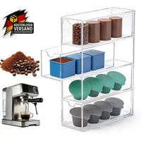 Kaffeekapsel-Organizer für Nespresso kompatible Kapseln, platzsparend, transpare