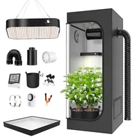 TOPRON Growzelt Komplettset Anbau Set mit 200W LED Vollspektrum Grow Lampe Dimmbar, 60x60x160cm GrowZelt Kit Komplettes Hydroponics Grow Tent Complete Set(60x60x160cm)