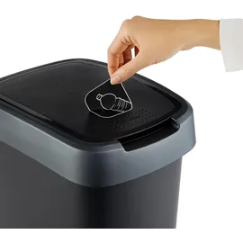 Proregal Klassischer Abfalleimer 50 l Schwarz-Silber