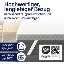 knerst Topper 7-Zonen-Komfort 100 x 200 cm Weiß