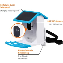 Dobar Vogel-Futterhaus EAZY mit Solarpanel und Wifi-Kamera