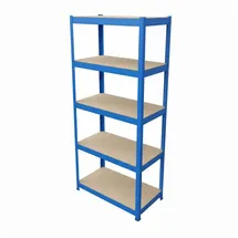 Relaxdays Schwerlastregal, 180x60x30 cm, Blau,Hellbraun