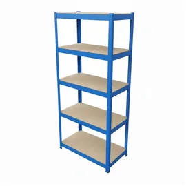 Relaxdays Schwerlastregal, 180x60x30 cm, Blau,Hellbraun