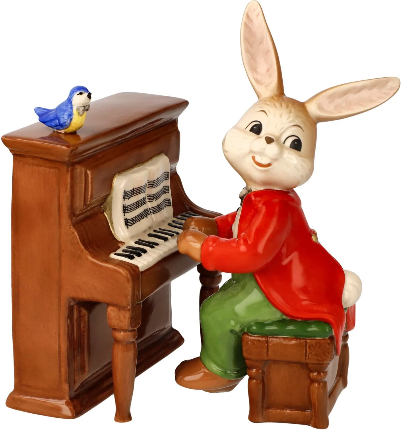 Spieluhr GOEBEL "Musik liegt in der Luft" Spieluhren bunt Hase mit Klavier, Sammelfigur zum Aufziehen, Ostern, Frühling