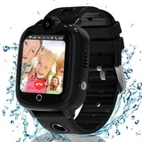 Ruopoem Smartwatch Kinder, 4G Kinder Smartwatch mit GPS mit SIM Videoanruf, GPS Uhr Kinder Anrufen Handy SOS Wasserdicht Voice Chat Spiel Schulmodus Kamera Wecker, Geschenke für Mädchen Jungen