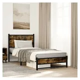vidaXL Metallbett 90 x 200 cm Räuchereiche