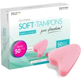 JOYDIVISION Soft-Tampons mini I 50 Stück I fadenlose Tampons für Sport, Schwimmen & Spa I Menstruationsschwämmchen ultra soft I leichtes Einführen & Entfernen I Mini Softtampon ohne Faden