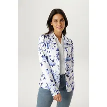 Aniston SELECTED Jerseyblazer floral Blau/Weiß 46