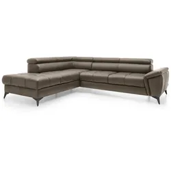 Ecksofa Mocca Leder Toffee