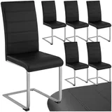 Tectake Schwingstuhl Bettina Kunstleder schwarz 6er Set