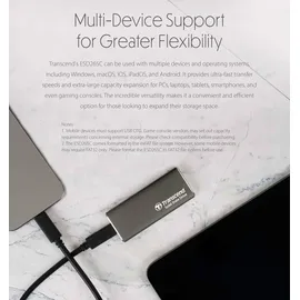 Transcend ESD265C 500 GB USB 3.2 Grau TS500GESD265C