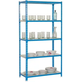 simonclick Metallregal 200 x 100 x 30 cm Blau/Silber