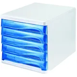 Helit H6129430 - Schubladenbox „the wave“, blau transparent