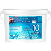 GlobaClean 3 kg Chlor Multitabs 10 in 1 200g | Chlortabletten für Pool | Hochwirksame Poolchemie Poolpflege