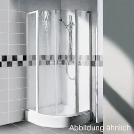 Kermi Nova 2000 Viertelkreis-Duschkabine mit Pendeltüren mit Festfeldern 100x80x200 cm, Duschkabinen, N2P53V322011K,
