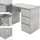 ML-Design Schreibtisch 90x76x50 cm Grau