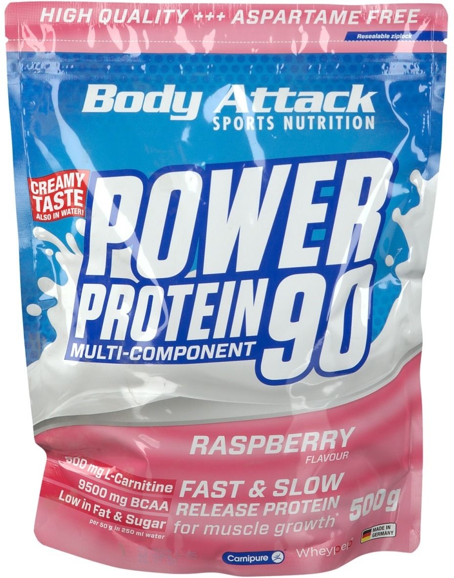 Body Attack Power Protein 90 Crème de framboise 500 g Poudre