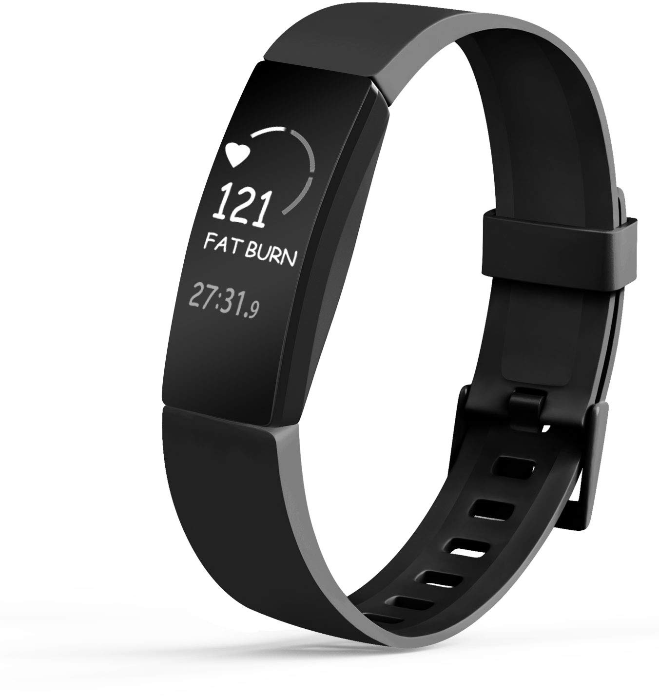 Amzpas Kompatibel mit Fitbit Inspire/Fitbit Inspire HR Armband, Weiches TPU Ersatzband Uhrenarmband Zubehör für Fitbit Inspire/Inspire HR Fitness Tracker (04 Schwarz, S)