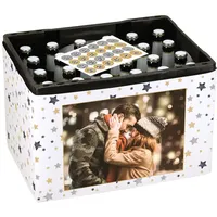 Herz & Heim® Ultimativer Männer Adventskalender - DIY - Banderole für Bierkasten und 24 Aufkleber für Kronkorken Wunschfoto & Sterne