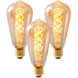 NÄVE LED-Filamentlampe E27 4W ST64 gold 180lm 1800K 3er
