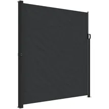 vidaXL Seitenmarkise Ausziehbar 220 x 300 cm Schwarz Aluminium