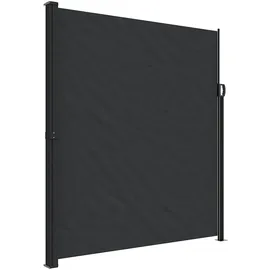 vidaXL Seitenmarkise Ausziehbar 220 x 300 cm Schwarz Aluminium
